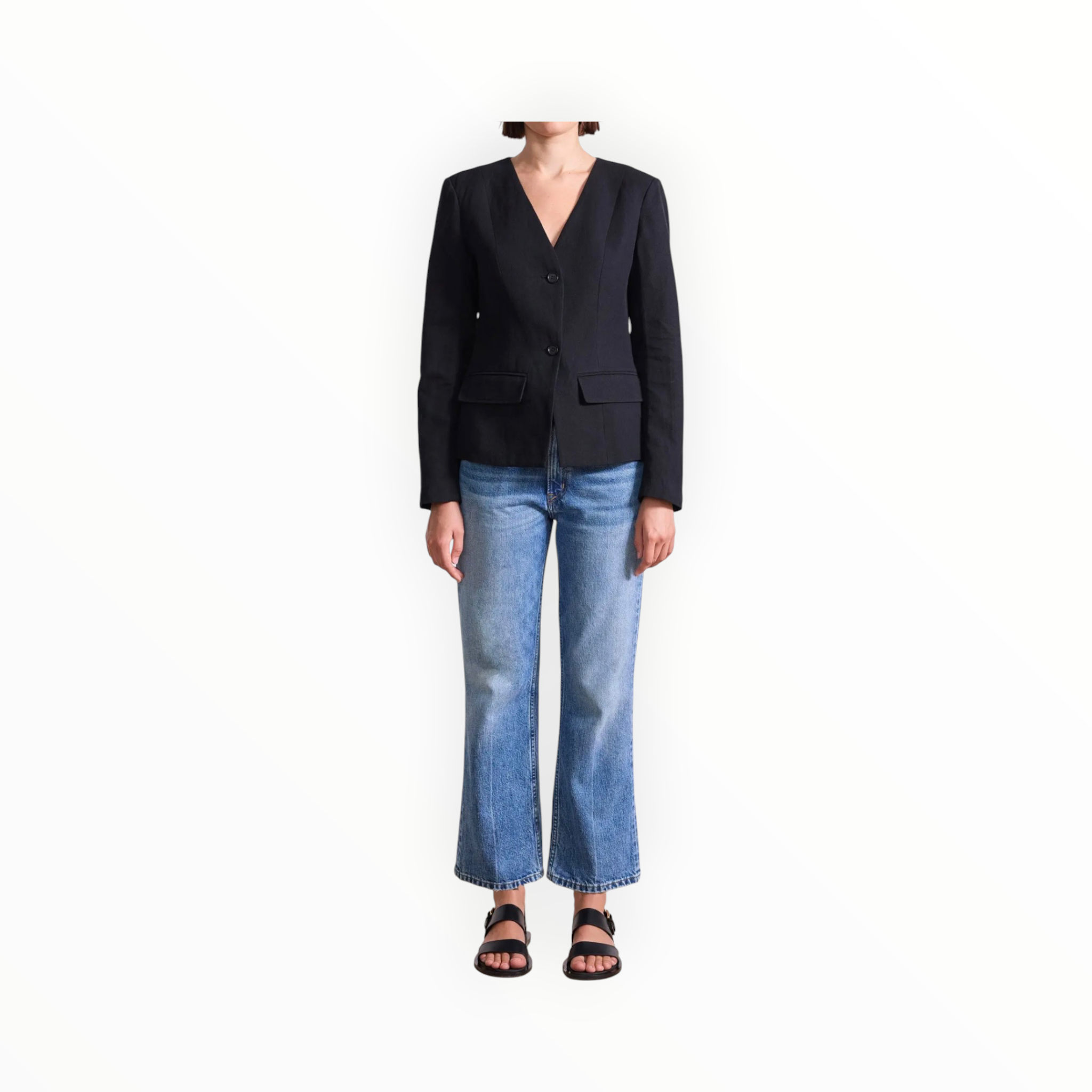 Apiece Apart Asma Blazer Top - Black