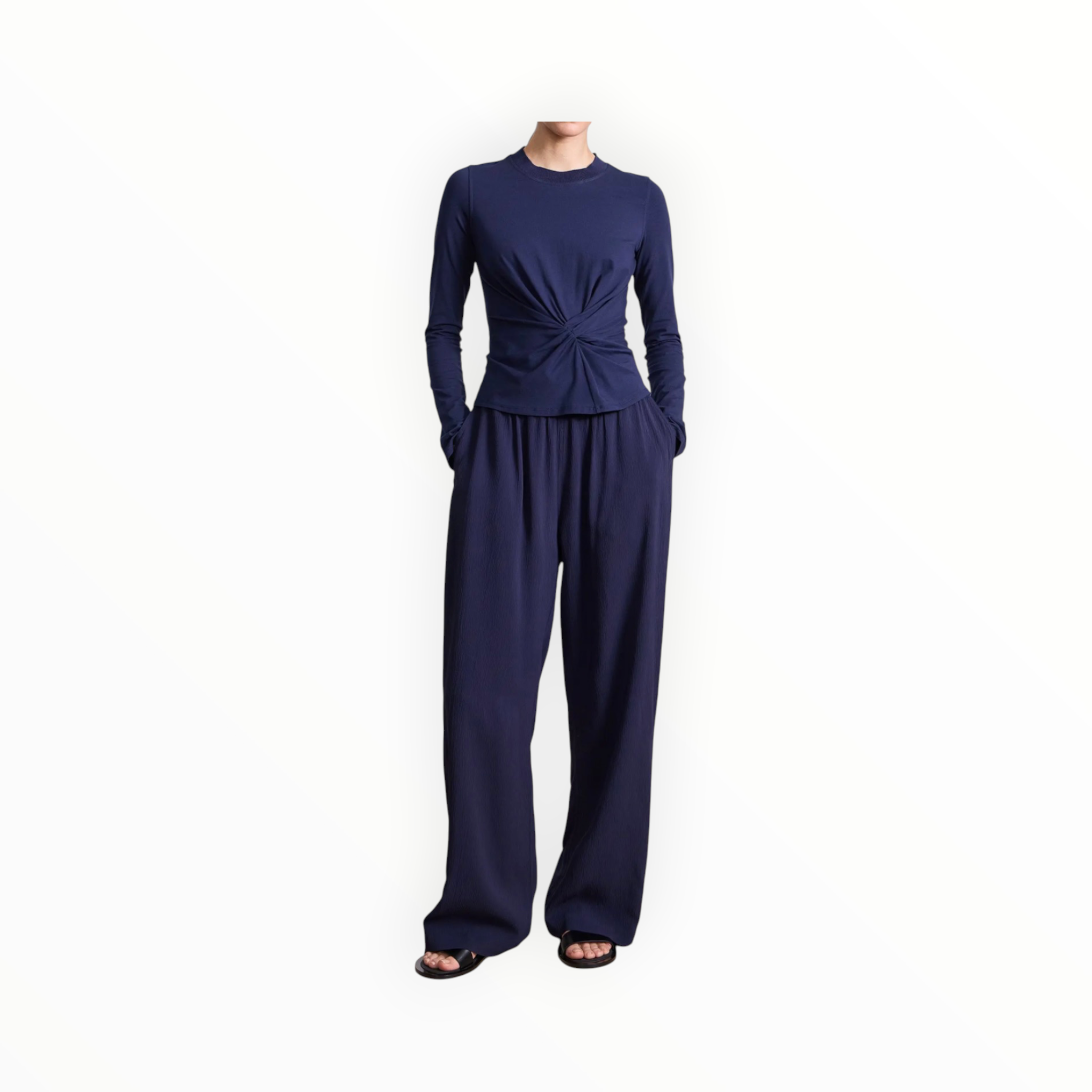 Apiece Apart Long Sleeve Volta Top - Navy
