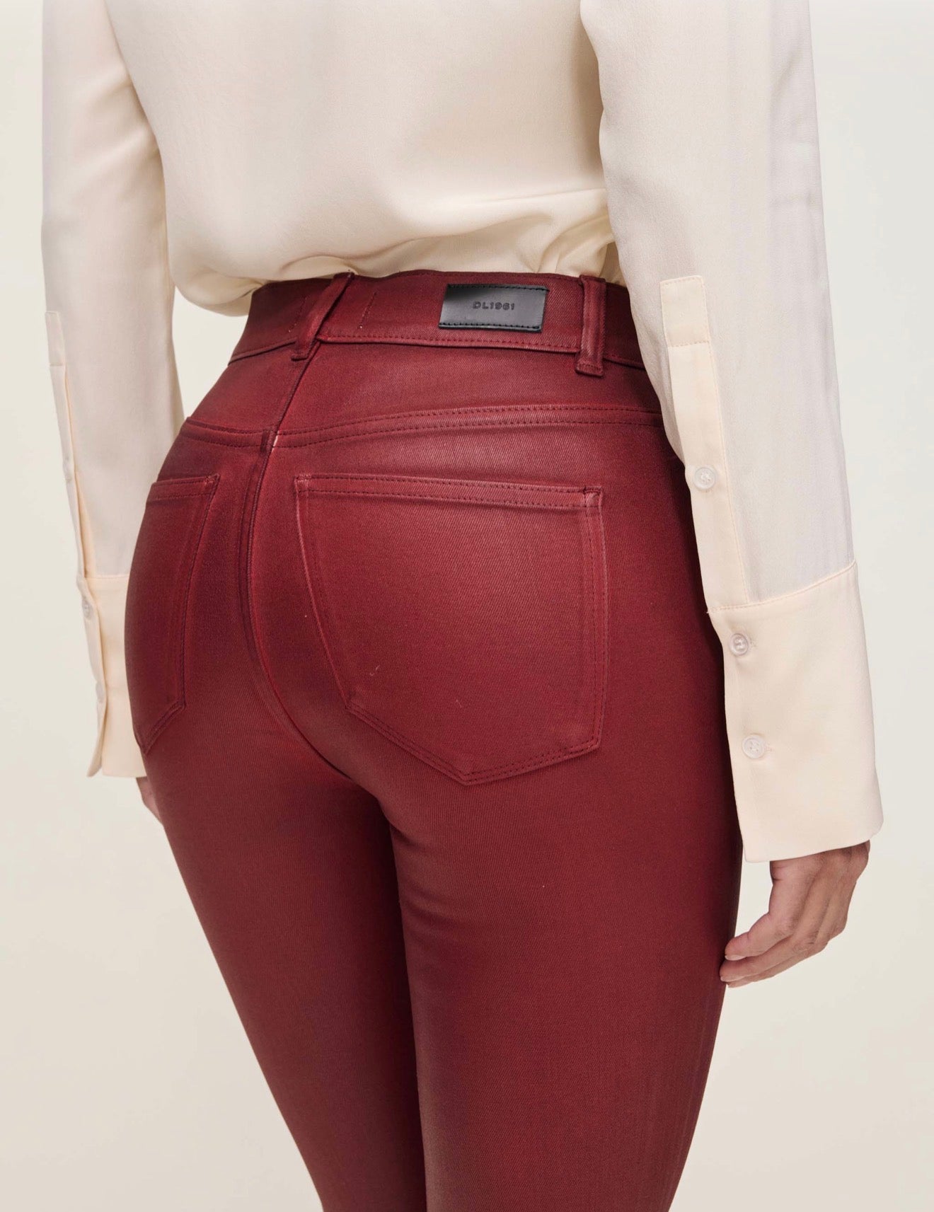 DL1961 Bridget Boot High Rise Instasculpt™ Crop Jeans - Cherry Coated