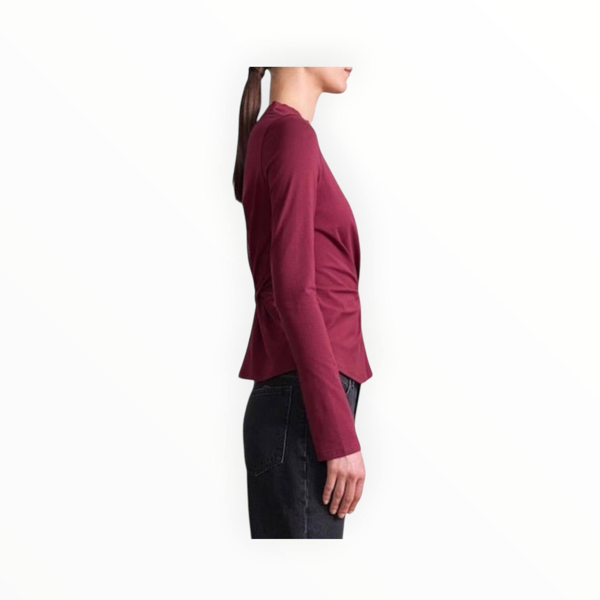 Apiece Apart Long Sleeve Volta Top - Cherry