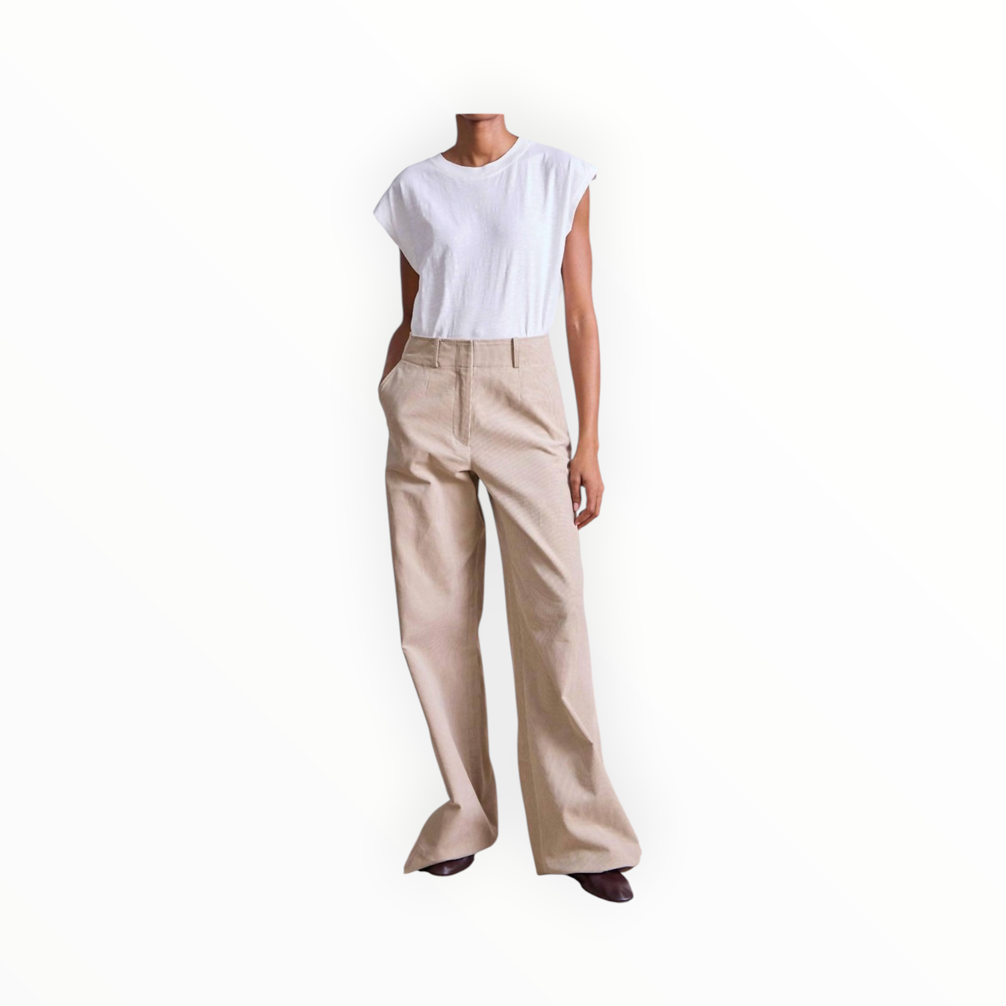 Apiece Apart Adi Wide Leg Corduroy Trouser - Sandstone
