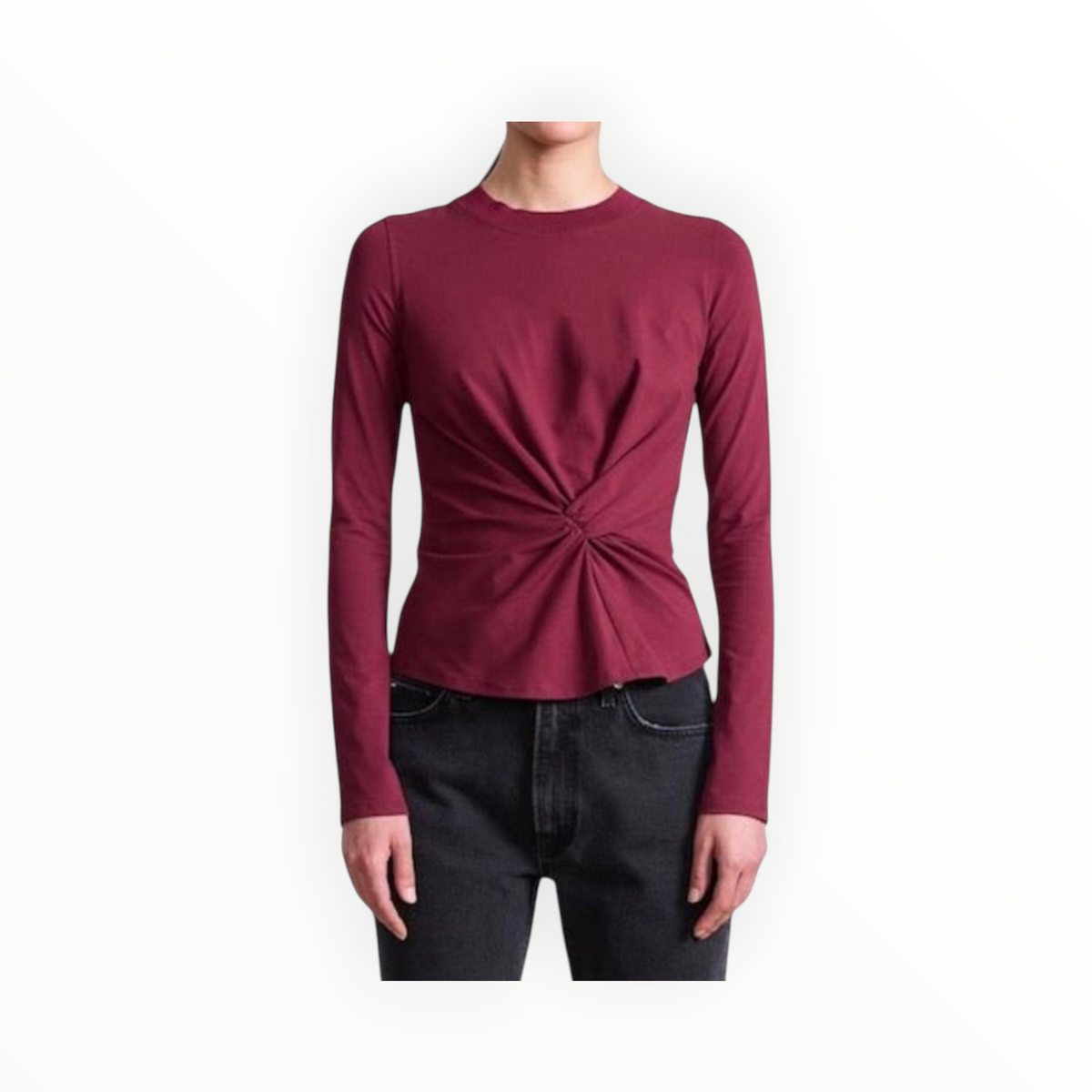 Apiece Apart Long Sleeve Volta Top - Cherry