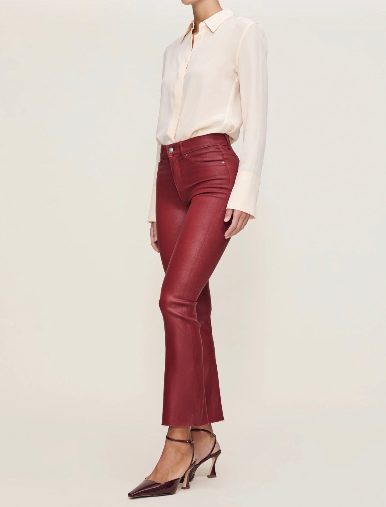 DL1961 Bridget Boot High Rise Instasculpt™ Crop Jeans - Cherry Coated
