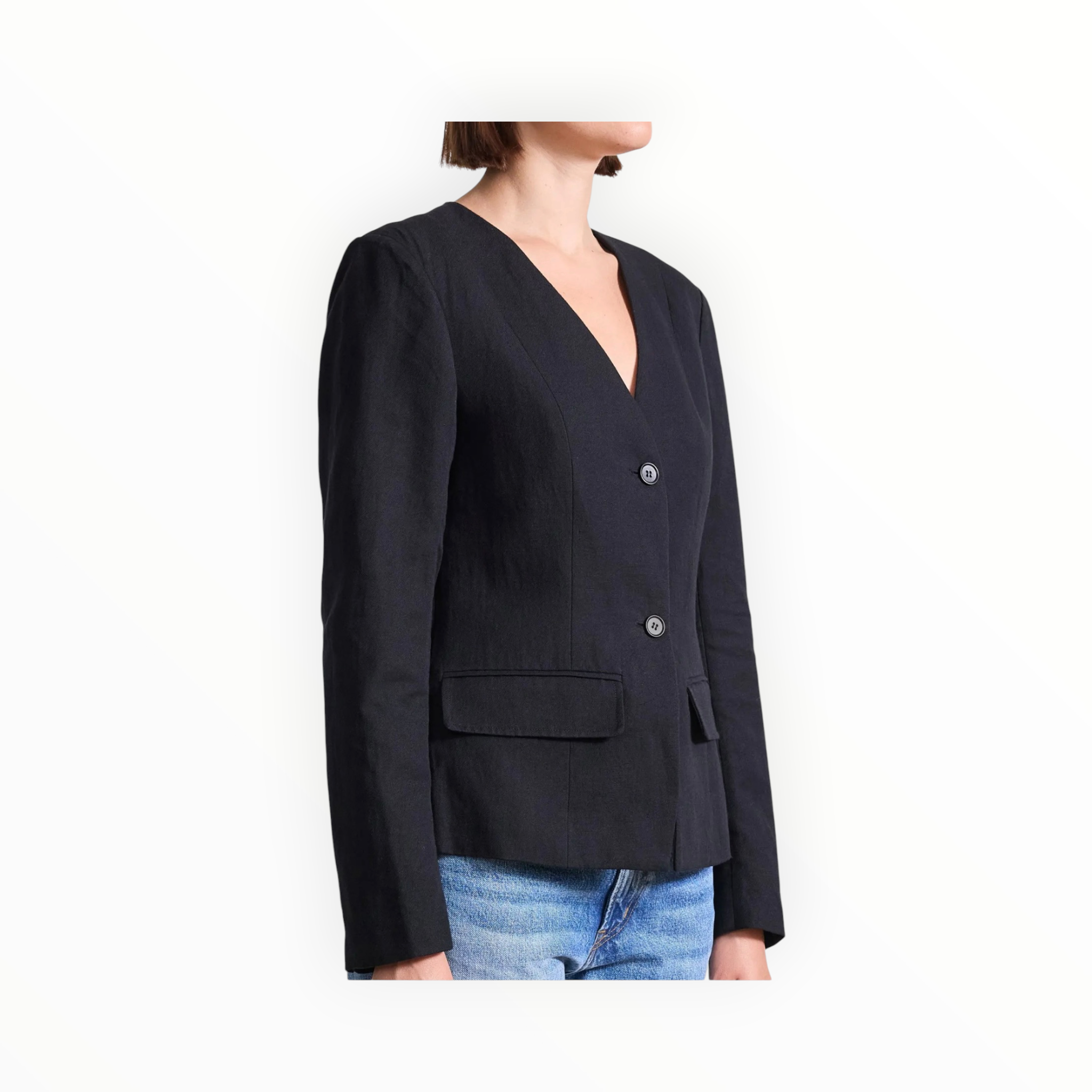 Apiece Apart Asma Blazer Top - Black