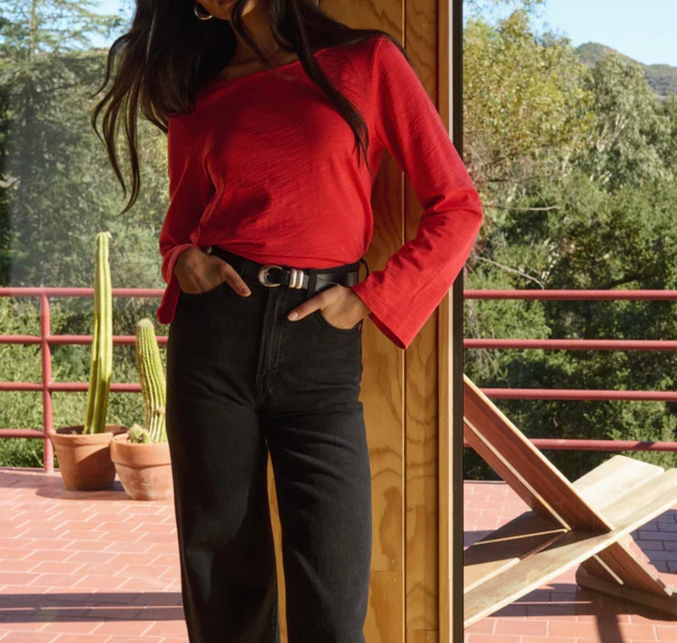 Nation Ltd Tavin Tie Back Top - Poinsettia