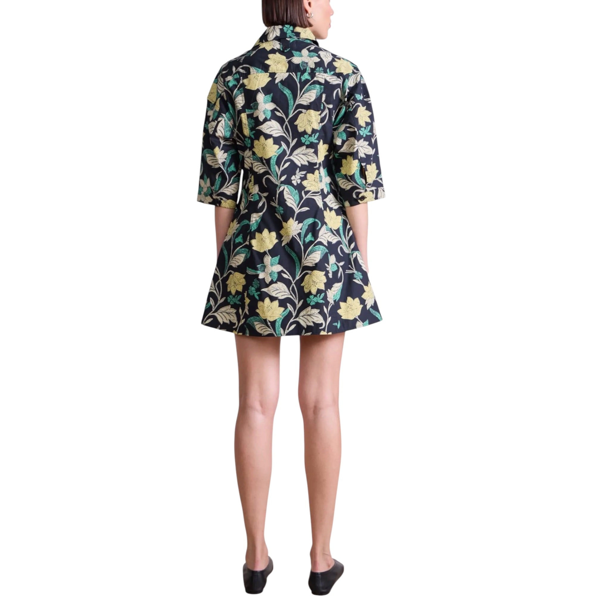 Apiece Apart Luz Mini Dress - Essa Floral Citron