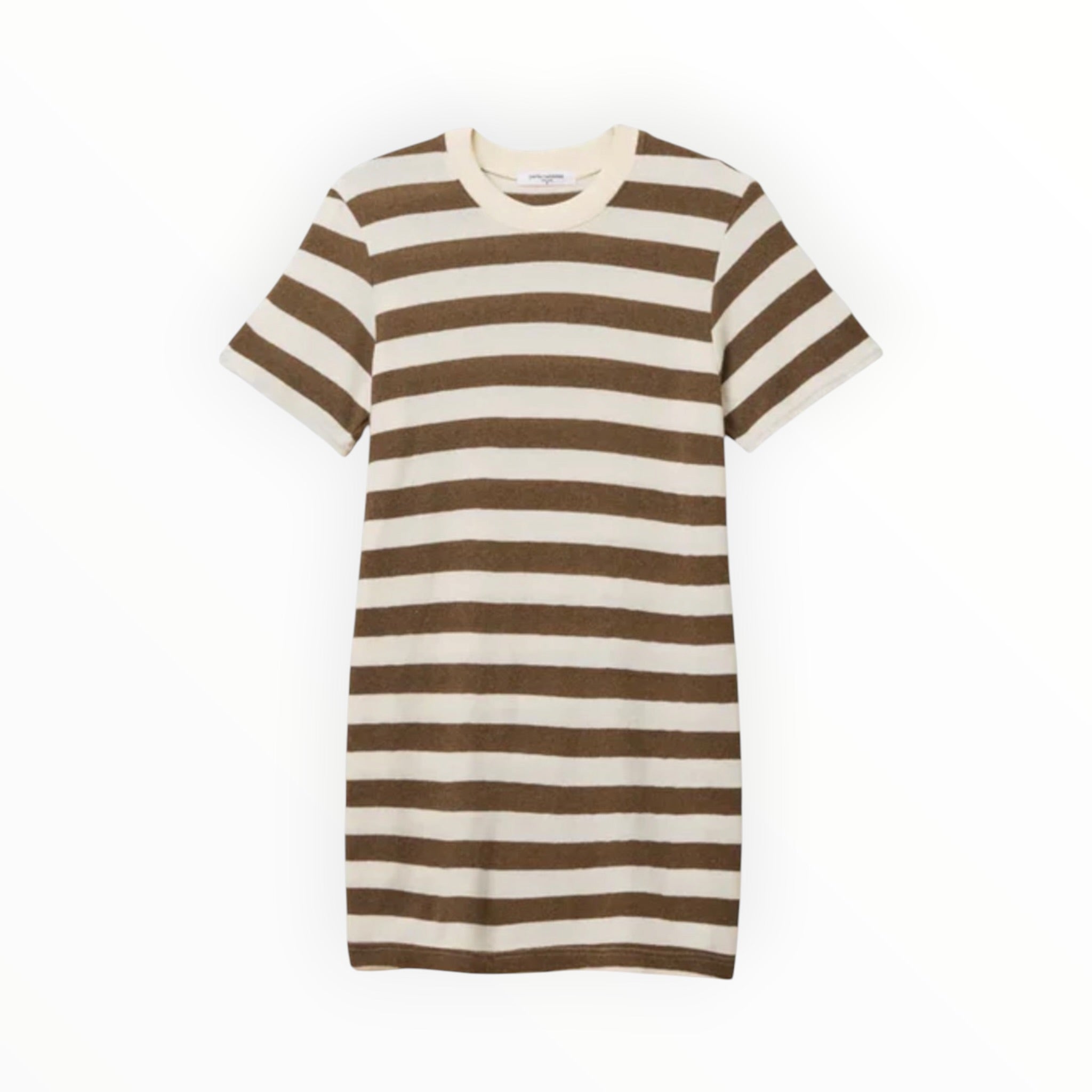 perfectwhitetee Rhet Dress - Mocha/Natural Stripe
