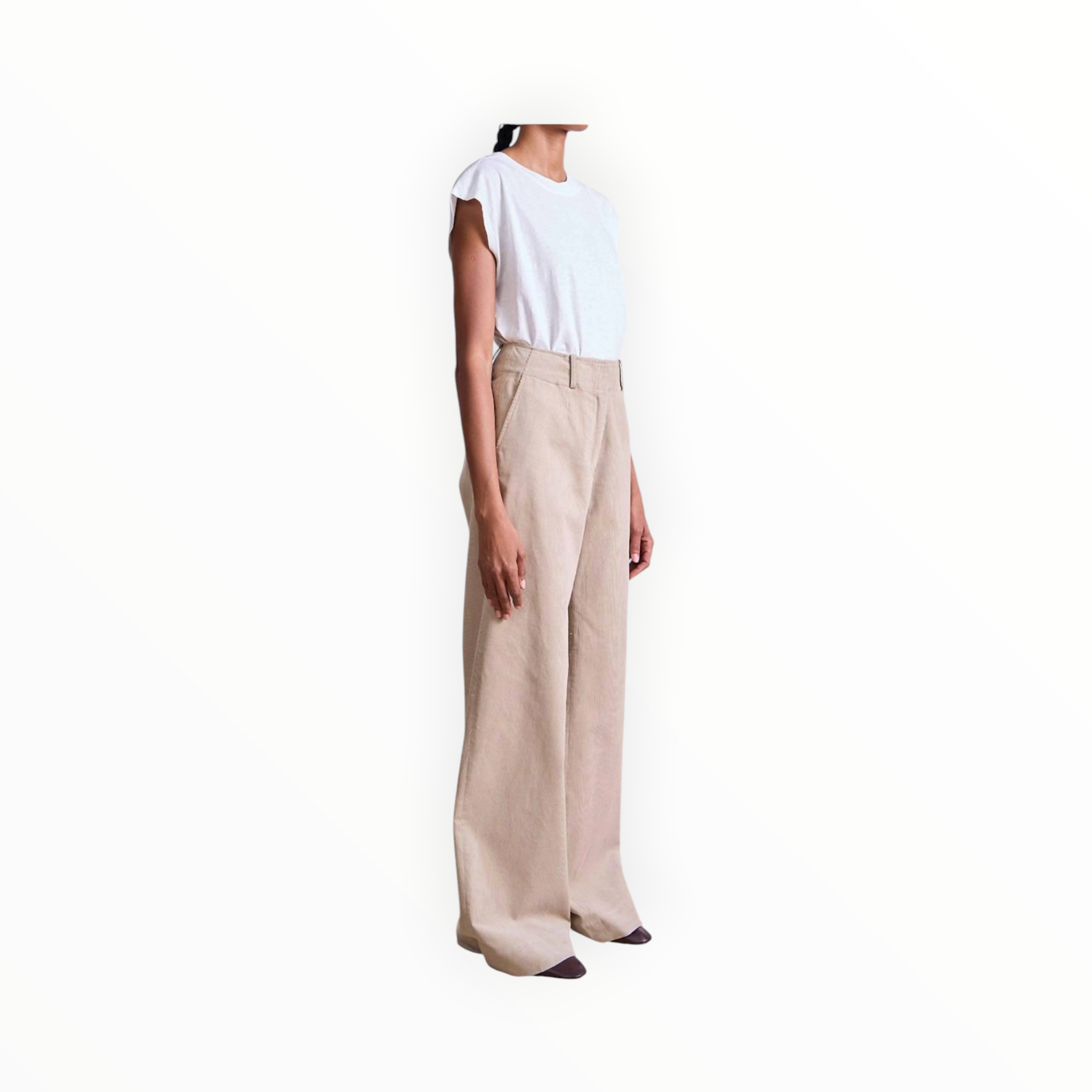 Apiece Apart Adi Wide Leg Corduroy Trouser - Sandstone