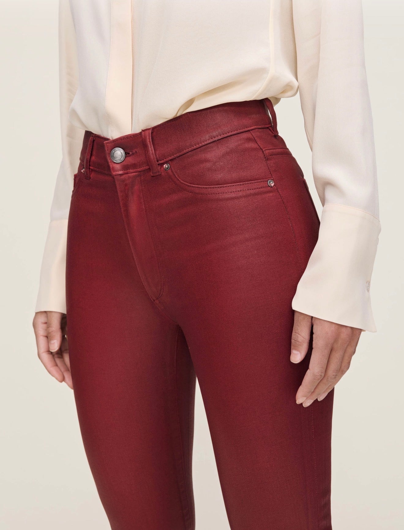 DL1961 Bridget Boot High Rise Instasculpt™ Crop Jeans - Cherry Coated