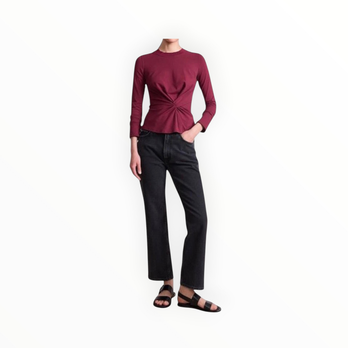 Apiece Apart Long Sleeve Volta Top - Cherry