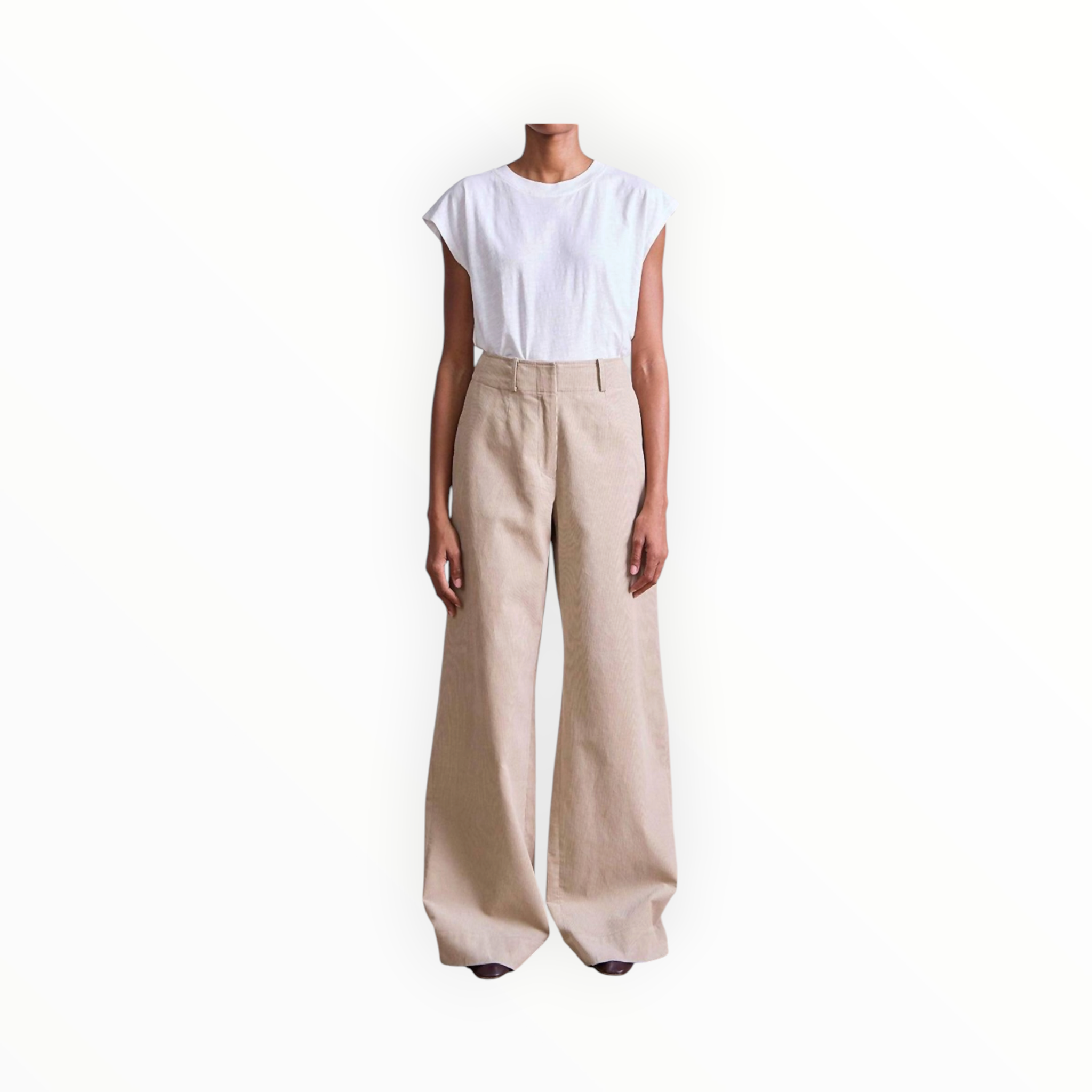 Apiece Apart Adi Wide Leg Corduroy Trouser - Sandstone