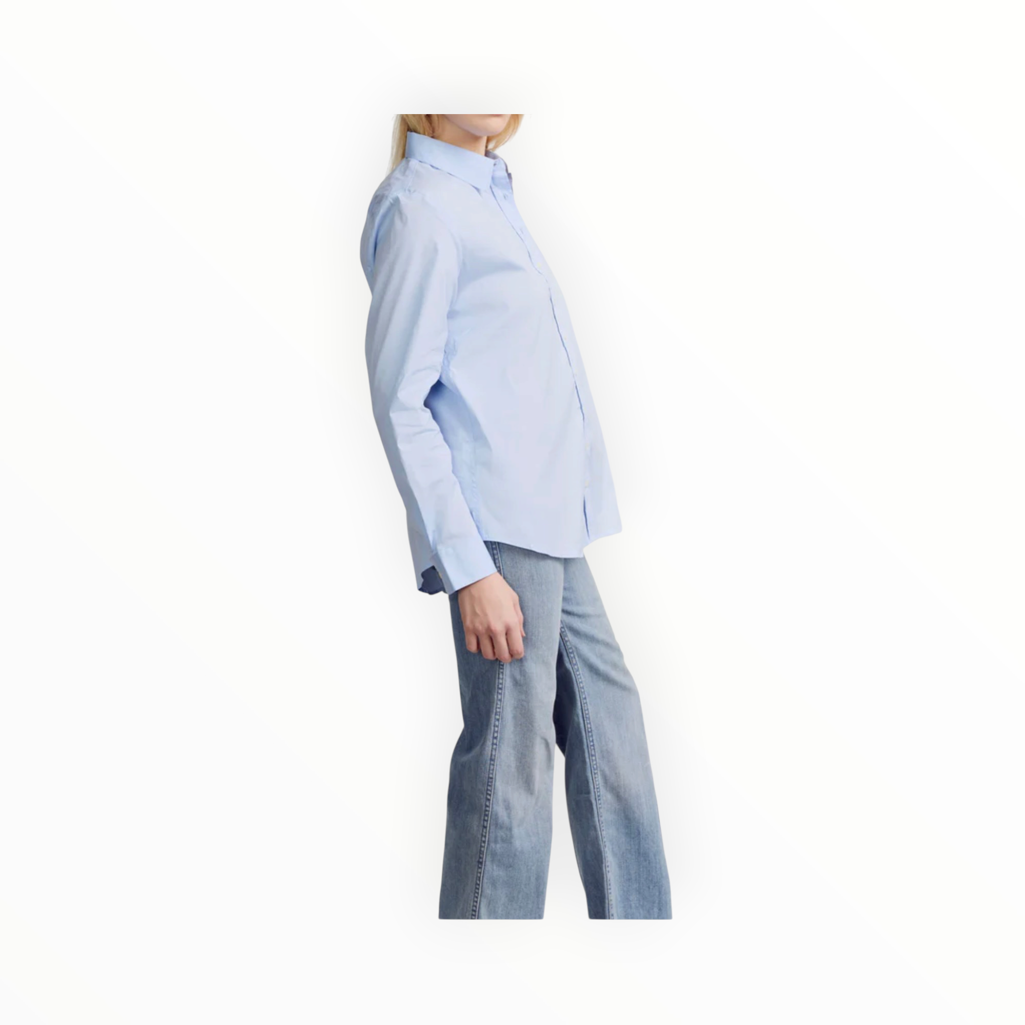The Shirt by Rochelle Behrens Boyfriend Shirt - Blue Dawn