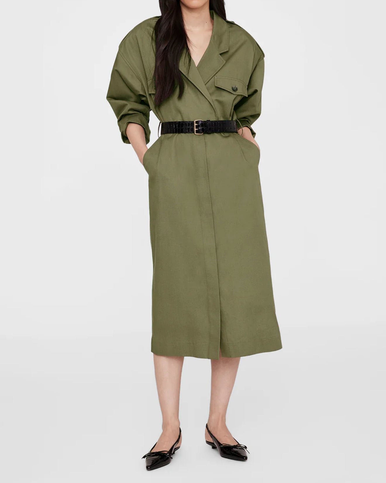 Anine Bing Zelda Dress - Olive