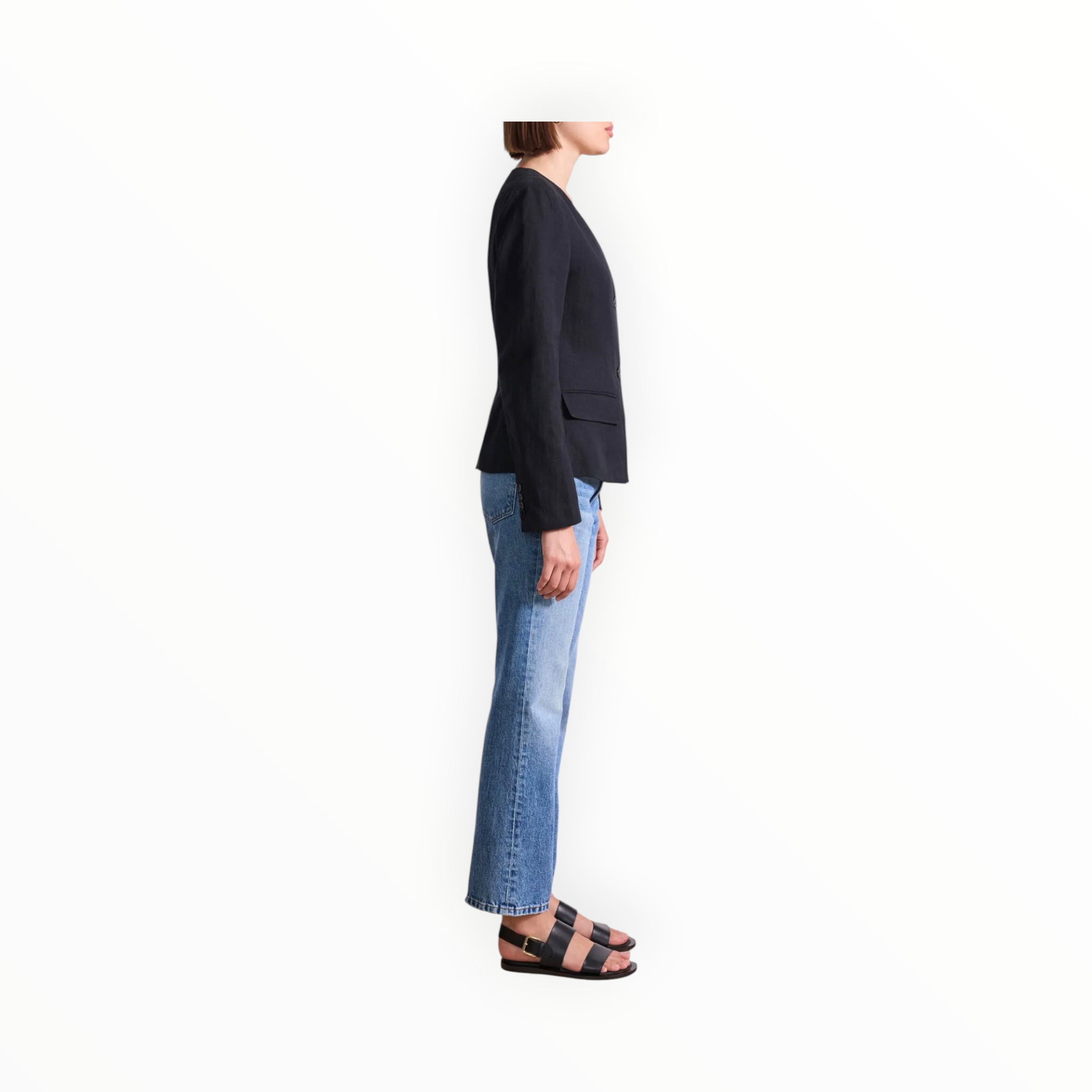 Apiece Apart Asma Blazer Top - Black