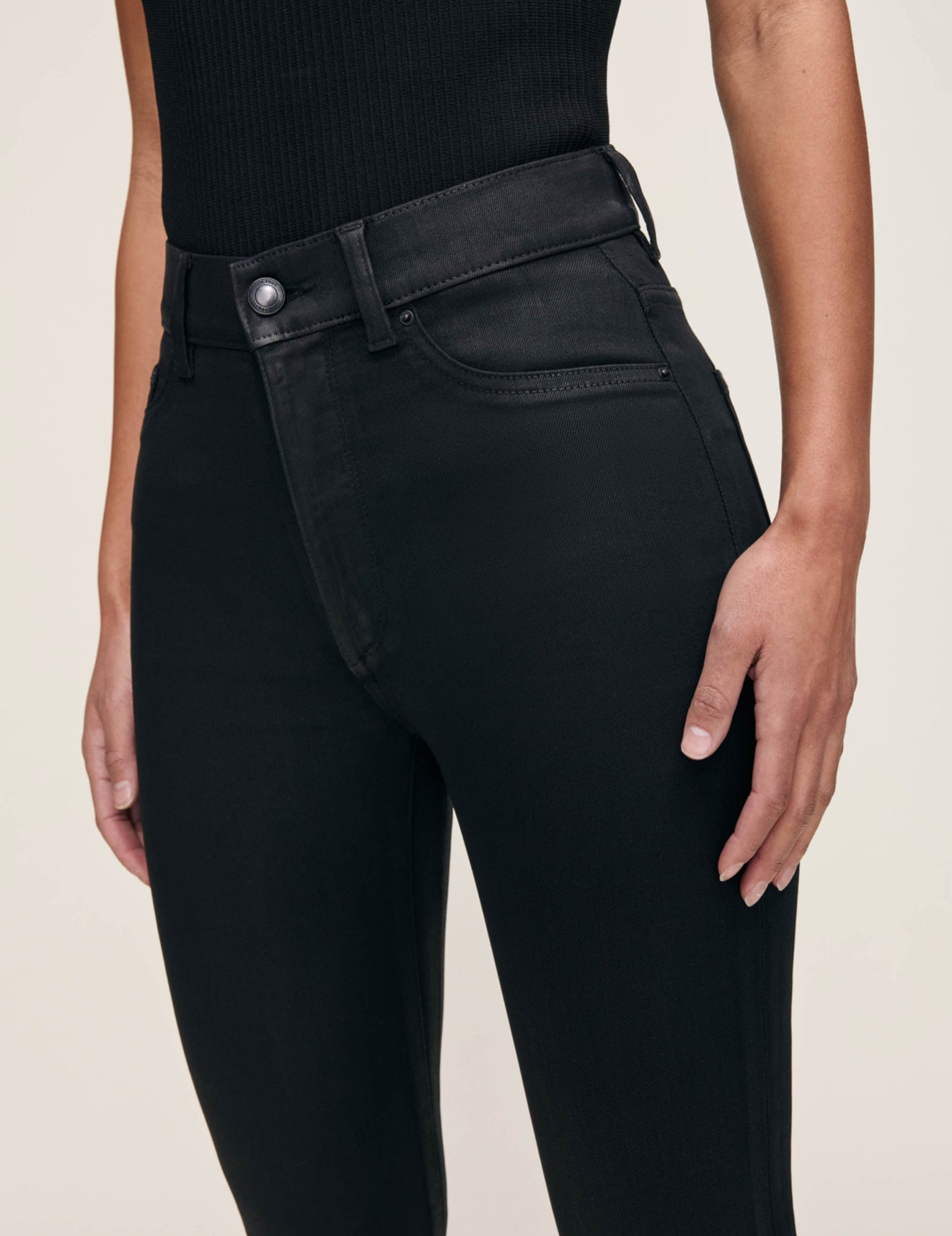 DL1961 Bridget Boot High Rise Instasculpt™ Crop Jeans - Black Coated