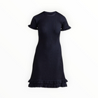 Shoshanna Kate Rib Knit Ruffle Dress - Navy