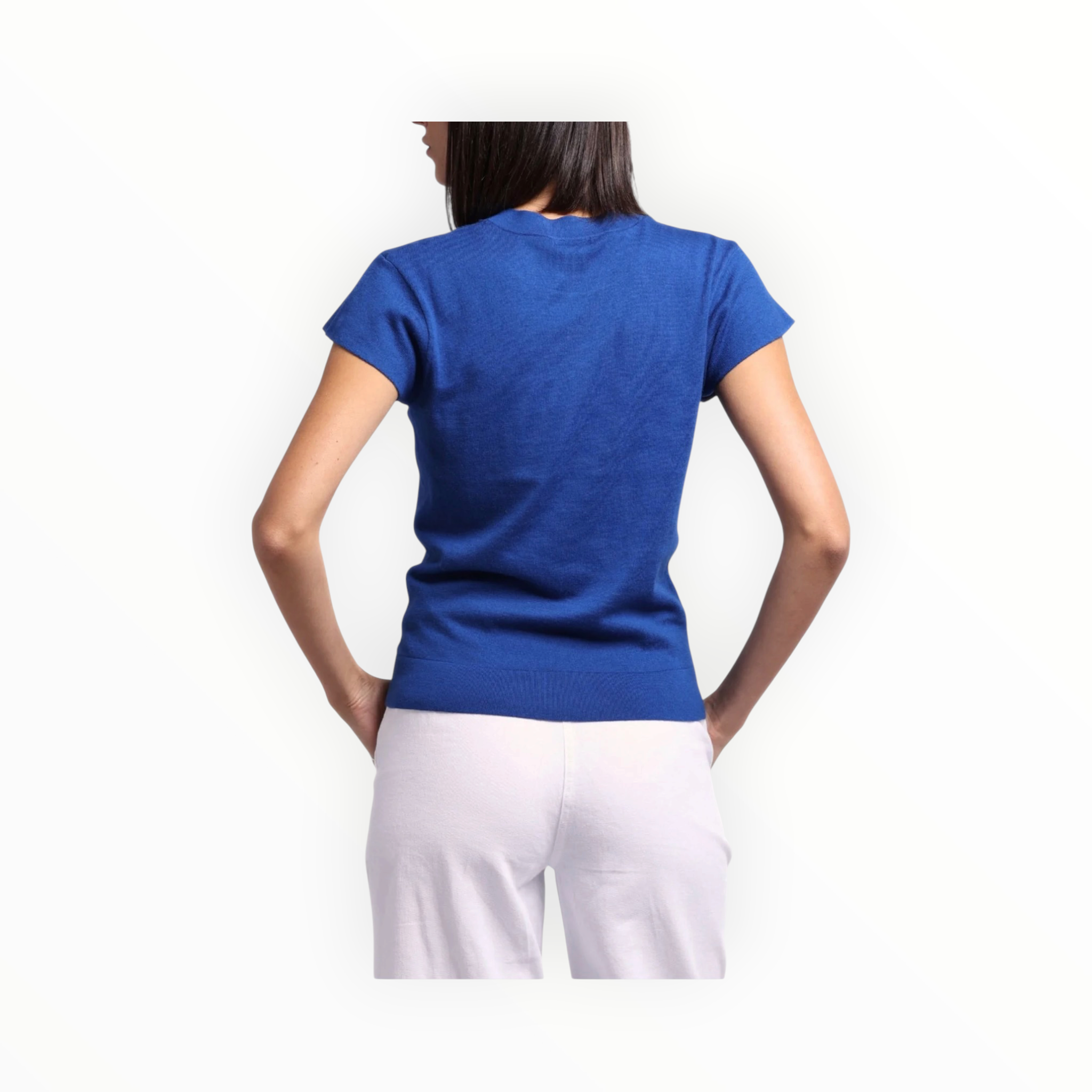 Minnie Rose Supima Cotton Cap Sleeve Crew - Paradiso