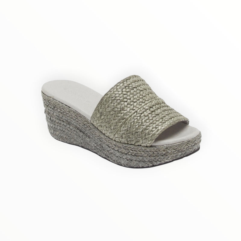 Chocolat Blu Yunis Sandal - Dark Grey Raffia