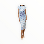 Hale Bob Thora Cap Sleeve Midi Dress - Blue