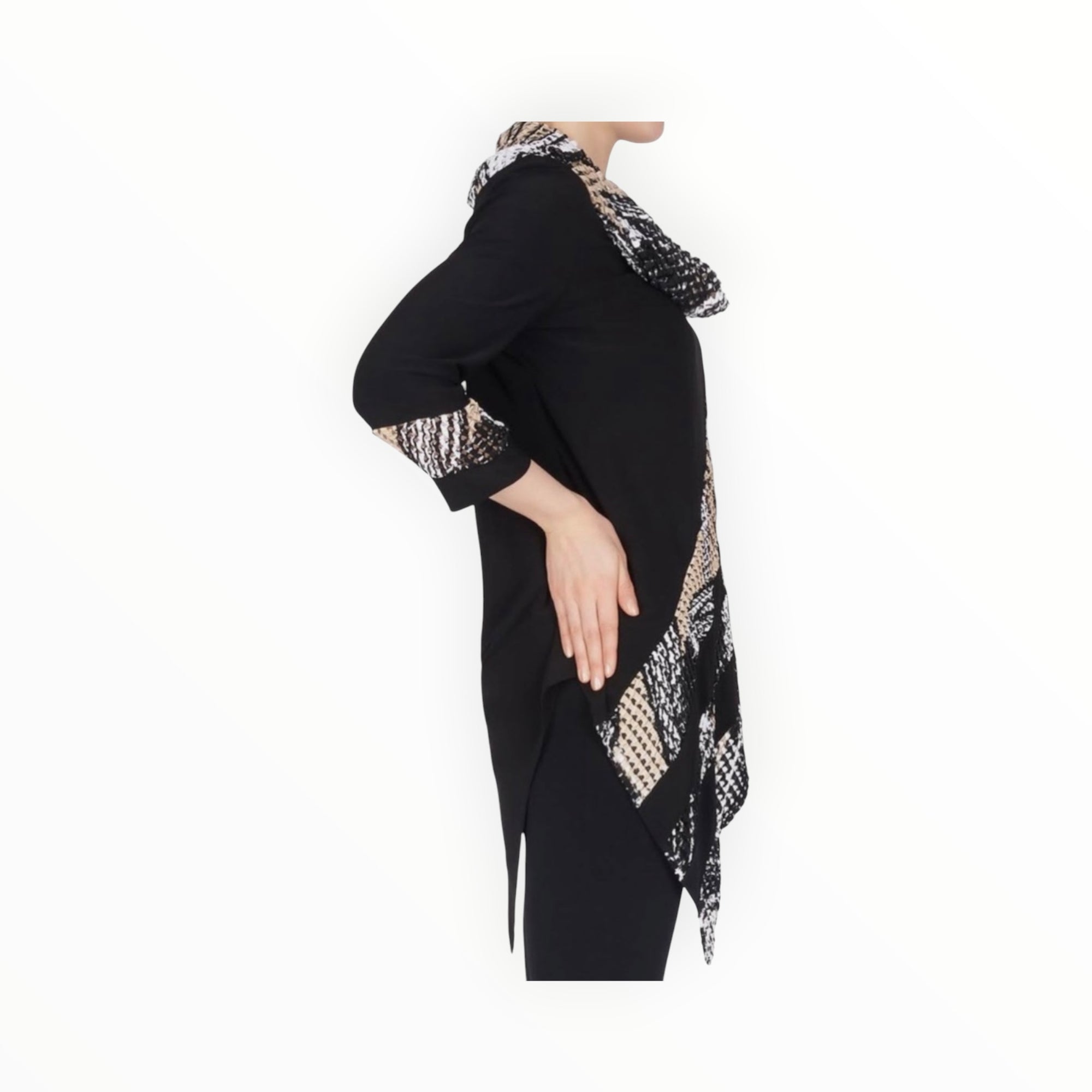 Joseph Ribkoff Tunic - Black/Beige