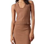 NSF Valeria Cotton Sweater Tank - Brown