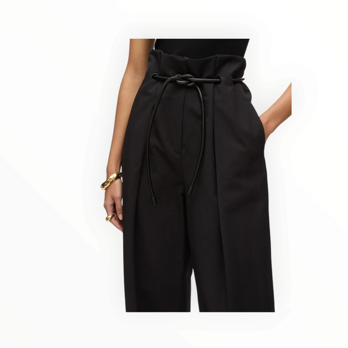 3.1 Phillip Lim Wide Leg Origami Pant - Black
