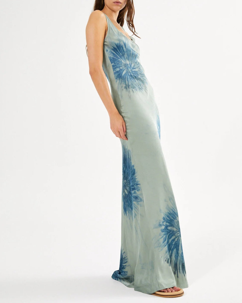 Rabens Saloner Lavan Cartwheel Bias Dress - Ocean Combo