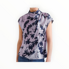 go> BY GOSILK Go Call Me A Cowl Print Blouse - Passion Flower