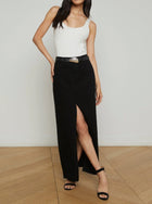 L'Agence Rysa Denim Maxi Skirt - Noir