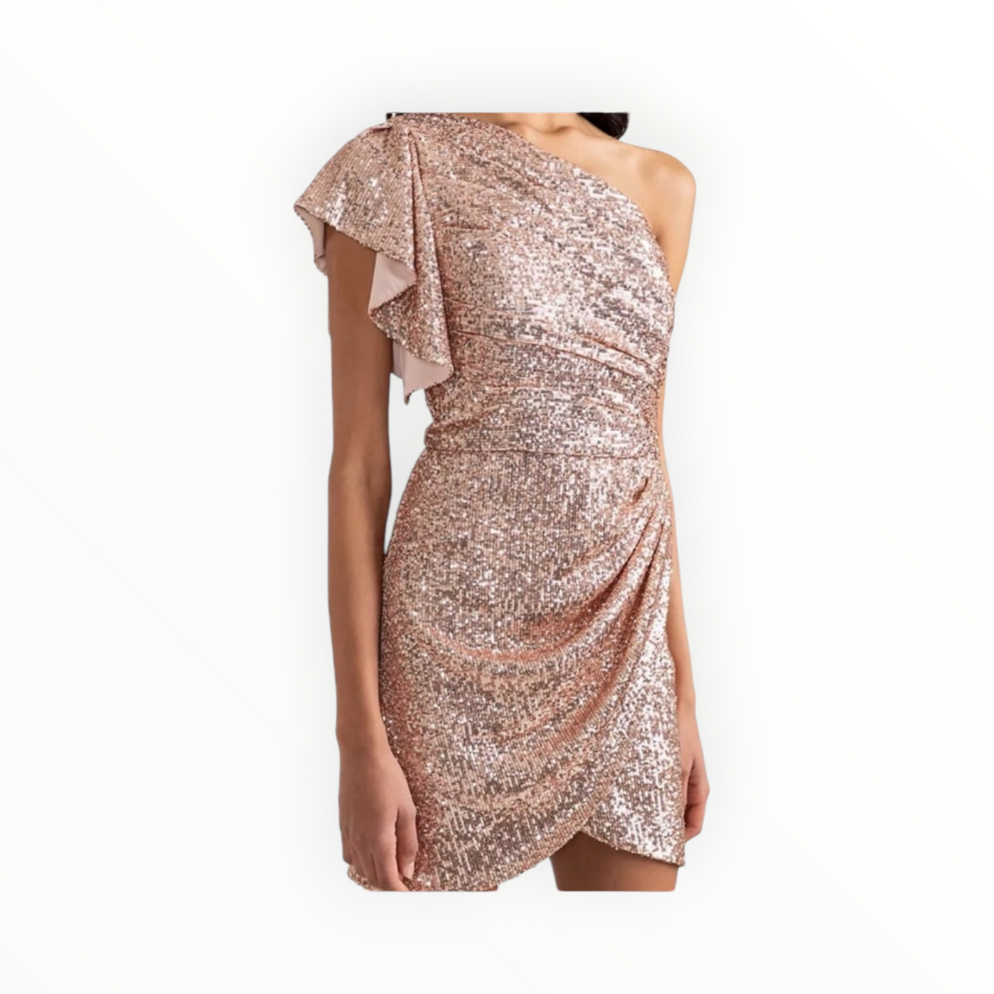Shoshanna Dahlia Sequin One-Shoulder Dress