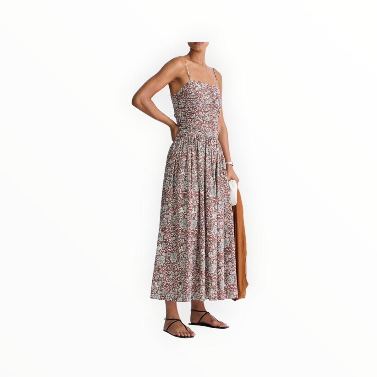 Apiece Apart Jana Ruched Bodice Maxi - Clay Floral