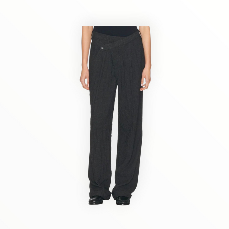 R13 Triple Pleat Crossover Trouser - Charcoal