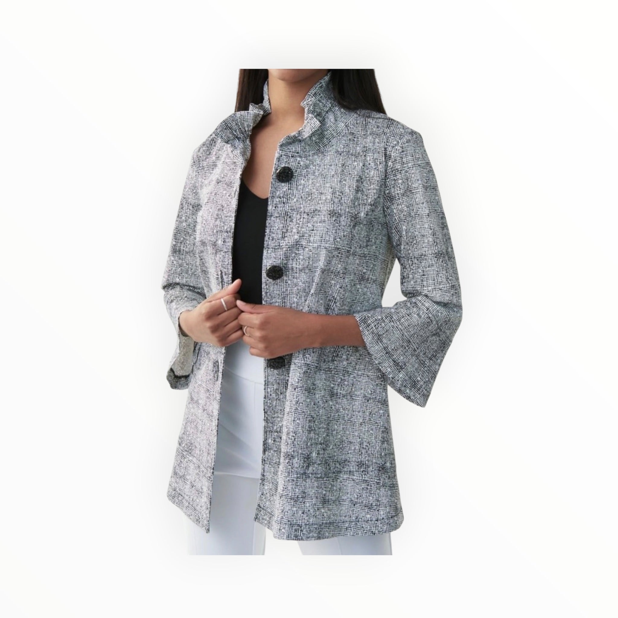 Joseph Ribkoff Graphic Print Blazer - Black/White