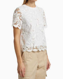 Derek Lam 10 Crosby Samaria Lace Top - Soft White