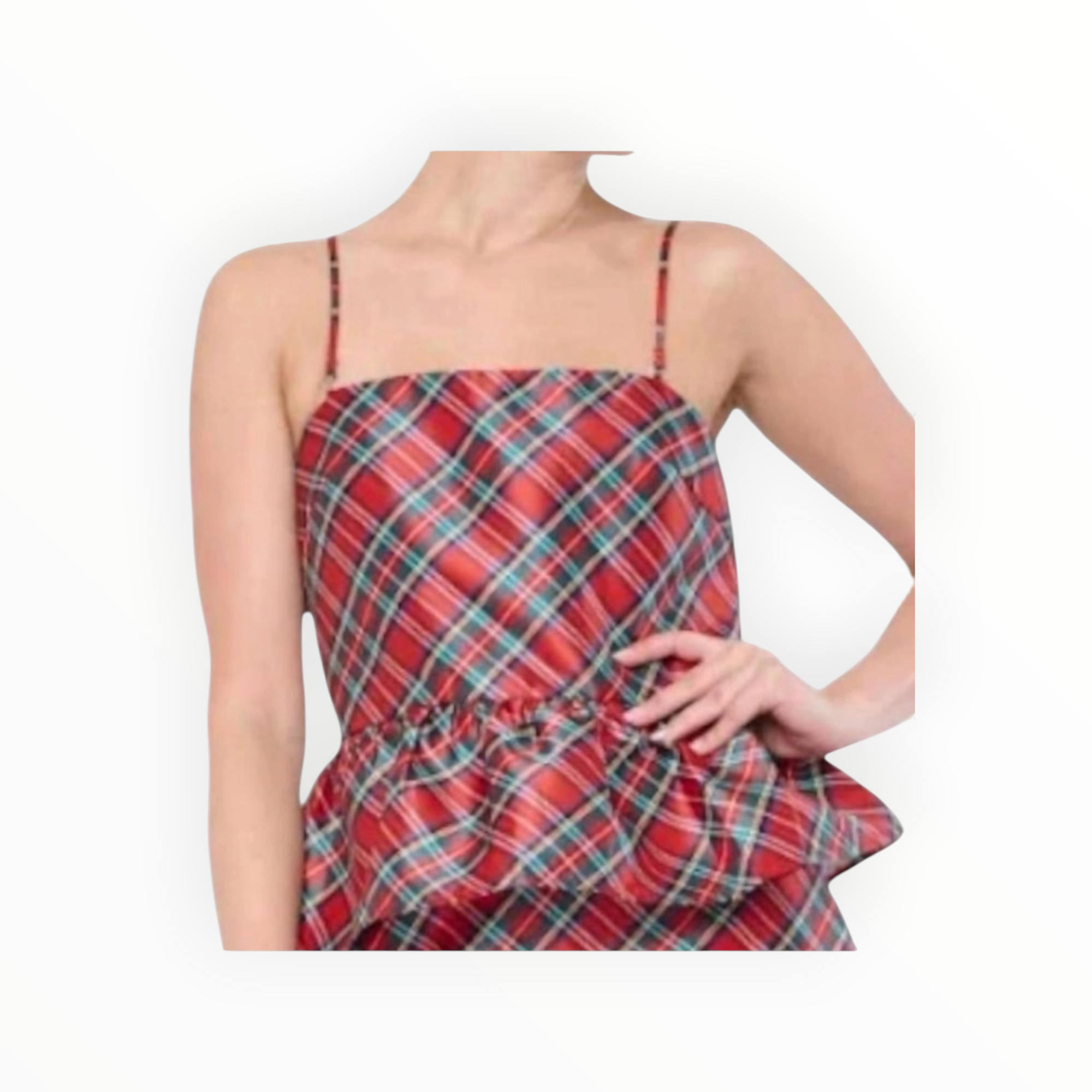 Flora Bea Jubi Top - Tartan Plaid