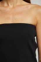 perfectwhitetee Talula Structured Rib Tube Top - True Black