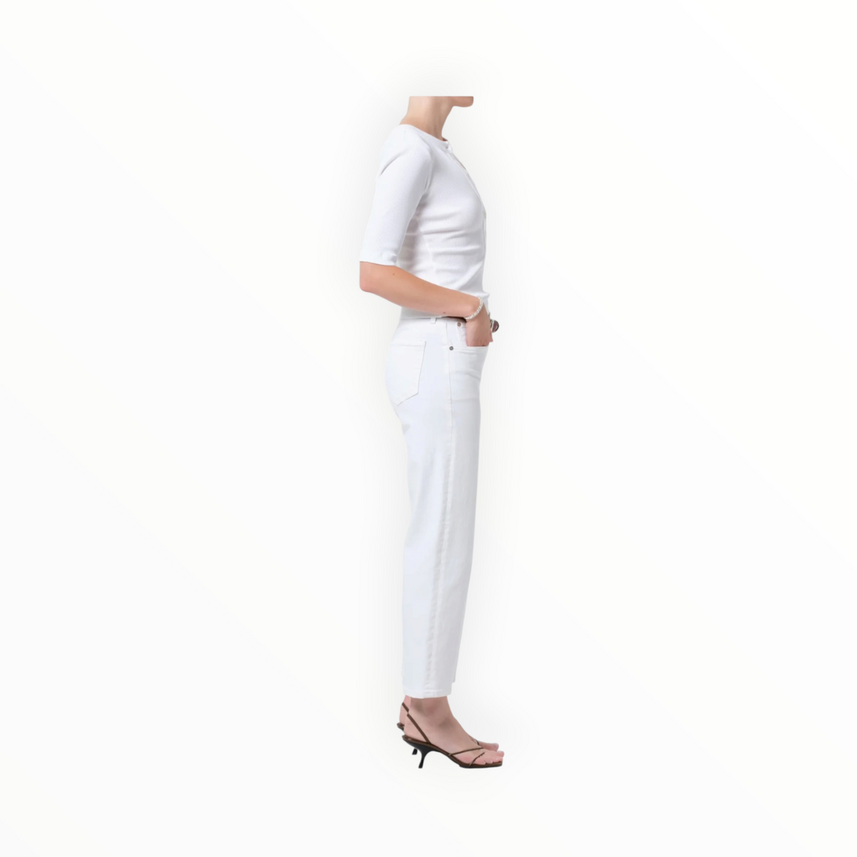 Citizens of Humanity Palma Straight W/Clean Hem - Soft White