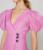 Sister Jane Maude Puff Sleeve Mini Dress - Pink