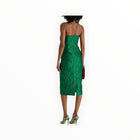 Badgley Mischka Jacquard Bow Dress - Emerald