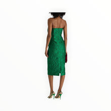 Badgley Mischka Jacquard Bow Dress - Emerald