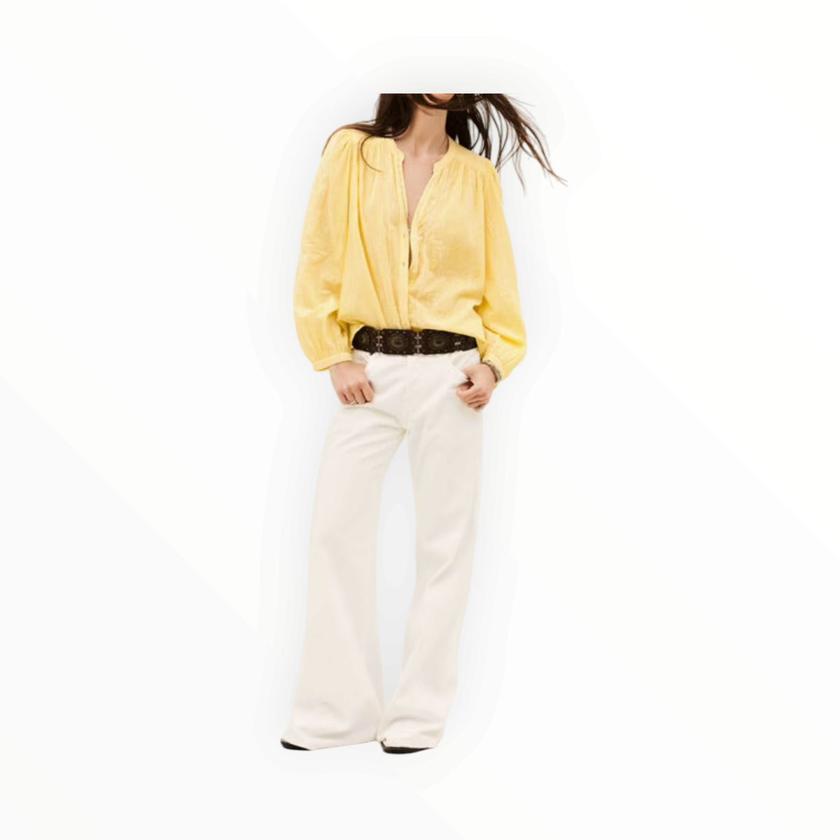 ba&sh Fedora Embroidered Shirt - Yellow