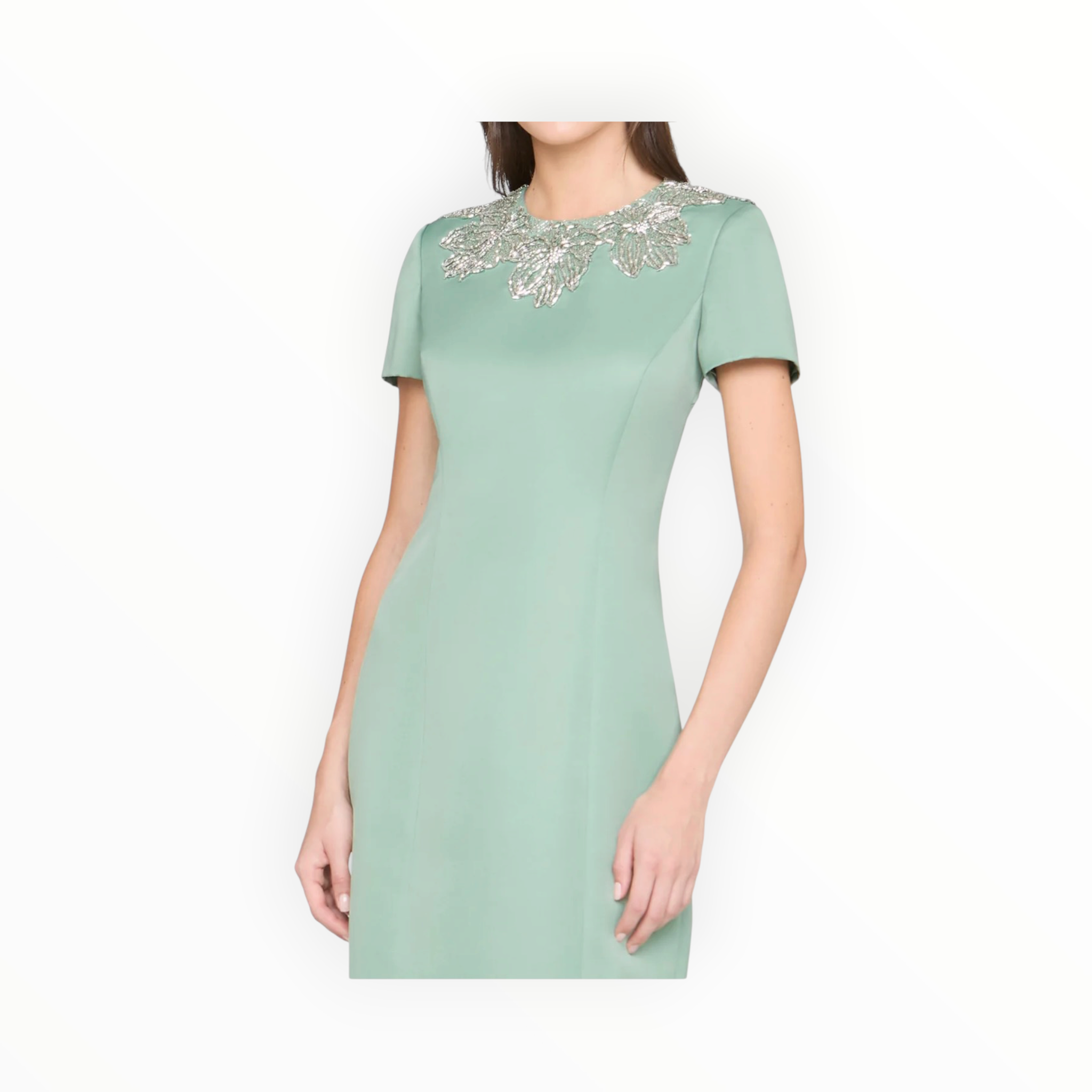 THEIA Sorelia Floral Beaded Gown - Whispering Sage