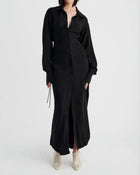 SUBOO Halley Maxi Shirt Dress - Black