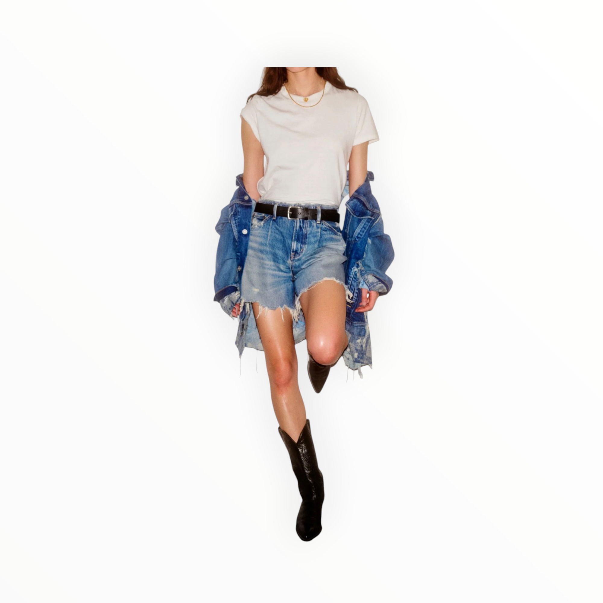 Moussy Vintage No Belt Ludlow Shorts - Light Blue