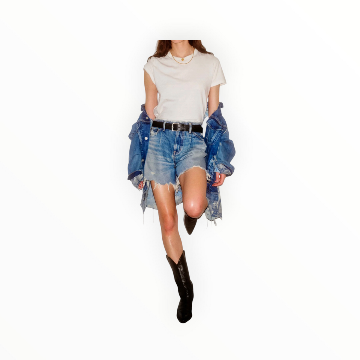 Moussy Vintage No Belt Ludlow Shorts - Light Blue