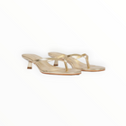 Schutz Carolyn Metallic Leather Sandal - Platinum
