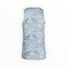 Majestic Filatures Linen Stripe Scoop Neck Tank - Marine/Blanc