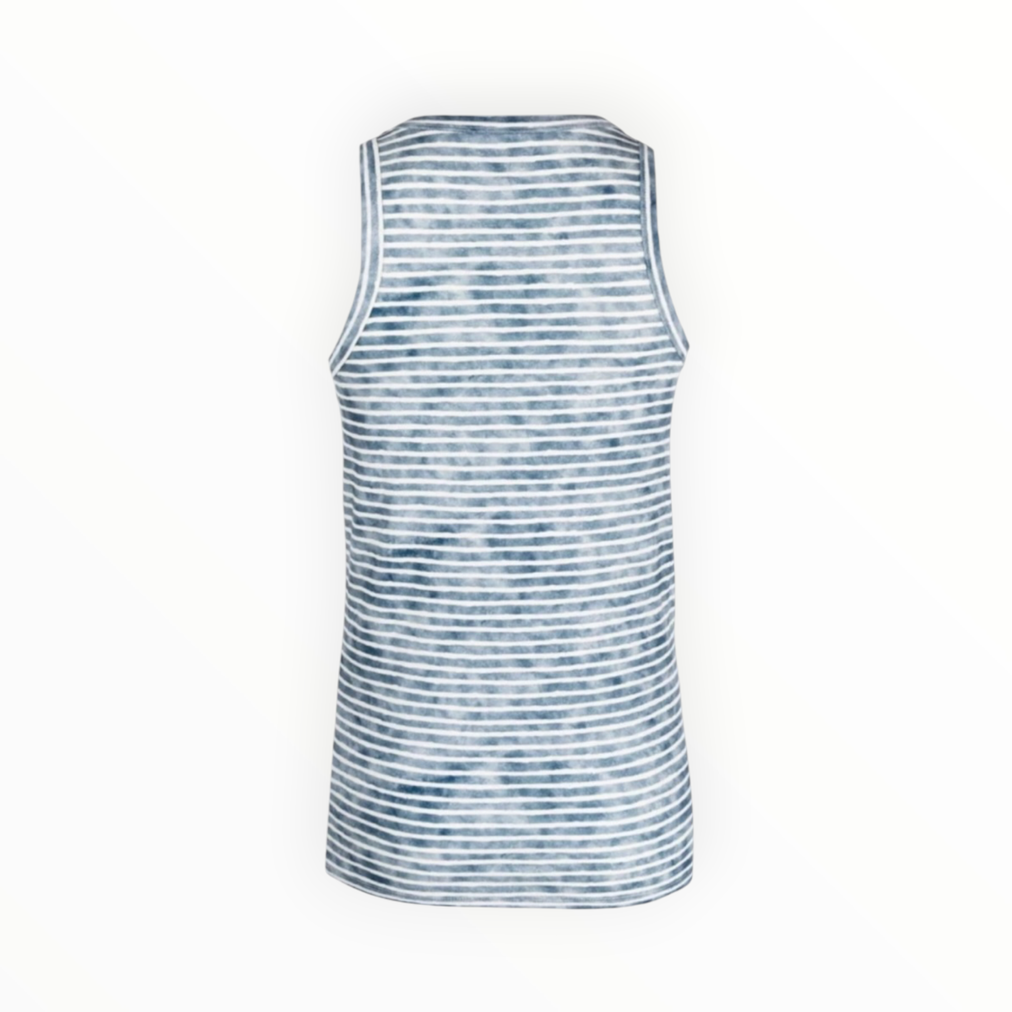 Majestic Filatures Linen Stripe Scoop Neck Tank - Marine/Blanc