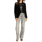 Caballero Kindra Stretch Velvet Jacket - Black