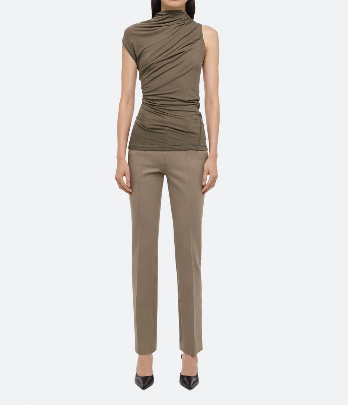 Helmut Lang Sleeveless Wind Top - Olive